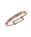 Personalised Silver Twisted Bangle Bracelet For Baby To Adult - 18 Kt Pink Gold Plated With Dice Cubes