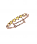 Personalised Silver Twisted Bangle Bracelet For Baby To Adult - 18 Kt Pink Gold Plated With Heart Cubes