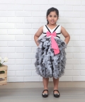 Black And White Ruffled Dress