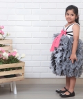 Black And White Ruffled Dress