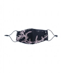 Black Embellished Floret Face Mask For Adult