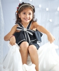 Black Pearl Embellished Bow Dress
