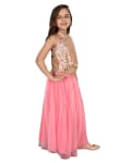 Pink Net Pom Pom Style Lehenga
