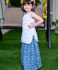 Block Printed Lehenga & Gota Top Set