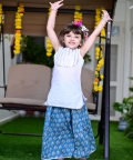 Block Printed Lehenga & Gota Top Set
