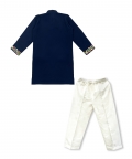 Blue colorful mirror work kurta set for boys