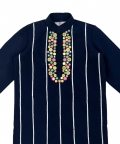Blue colorful mirror work kurta set for boys