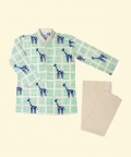Blue Hand Block Printed Kurta Set