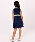 Blue Princess Patch Dress With Gold Belt