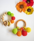 Wooden Crochet Rattle And Teether 