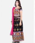 Navratri Peacock Embroidery Chaniya Choli & Dupatta - Garba