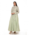 Pastel green embroidered gown