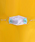 Holographic Floral Embellished Facemask For Adult