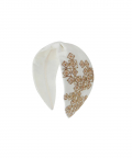 Powder White Gold Embellished Headband For Kids