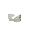 Powder White Gold Embellished Headband For Kids