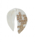 Powder White Gold Embellished Headband For Adult