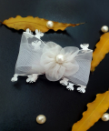 Organza Bow Clip With Butterfly Detailings For Kids
