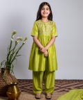 Emroidered Yoke Kurta With Salwar