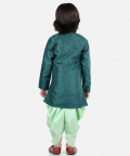 Hand Embroidered Kurta Dhoti for Boys-Green