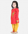 Cotton Embroidery Dhoti Kurta for Boys-Red