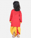 Cotton Embroidery Dhoti Kurta for Boys-Red