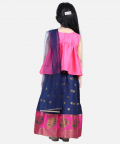 Jacquard Lehenga with Flared Choli with Dupatta-Pink