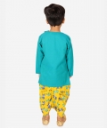 Embroidered Pure Cotton Kurta With Printed Dhoti
