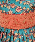 Kalamkari Print Party Dress Gown For Girls- Green