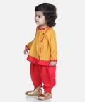 Cotton Mor Embroidery Top Dhoti Indo Western Clothing Sets