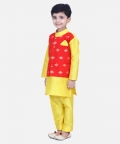 Attached Chiffon Printed Jacket Full Sleeve Kurta Pajama