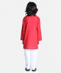 Festive Wear Attached Floral Jacket Kurta Pajama - Peach