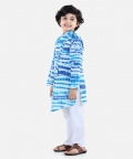 Cotton Ethnic Printed Asymmetric Front Open Kurta Pajama-