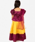 Ethnic Sibling Sets Puff Sleeve Choli Lehenga With Dupatta