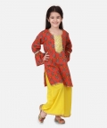 Cotton Hand Block Print Kurti Palazzo Suits Sets