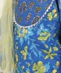 Pure Cotton Kurti With Pant & Dupatta For Girls- Blue