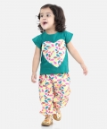 Heart Patch Top & Harem Pant Indo Western Clothing Sets