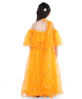 Sequin Net Lehenga with Ruffle Choli-Yellow