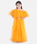 Festive Wear Sequin Net Lehenga & Ruffle Choli & Dupatta