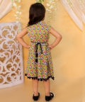 Kids Wear Pure Cotton Printed Causal Frock-Green