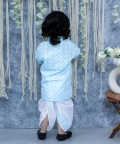 Lucknowi Chikankari Full Sleeve Cotton Kurta with Dhoti