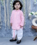 Lucknowi Chikankari Full Sleeve Cotton Kurta with Dhoti 