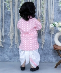 Lucknowi Chikankari Full Sleeve Cotton Kurta with Dhoti 