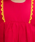 Kids Wear Pure Cotton Panelled Summer Frock -Red