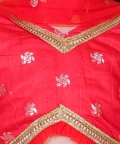 Pure Chanderi 3/4th Sleeve Top with Lehenga & Dupatta