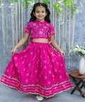 Pure Cotton Floral Printed  Front Open Choli with Lehenga