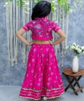Pure Cotton Floral Printed  Front Open Choli with Lehenga