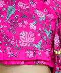 Pure Cotton Floral Printed  Front Open Choli with Lehenga