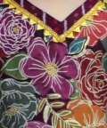 Printed Halter Neck Kurti with Harem Pants & Dupatta- Purple