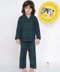 Berrytree Warm Night Suit Boys-Green Blue