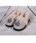 Boys Crown Slippers With Fur Trim